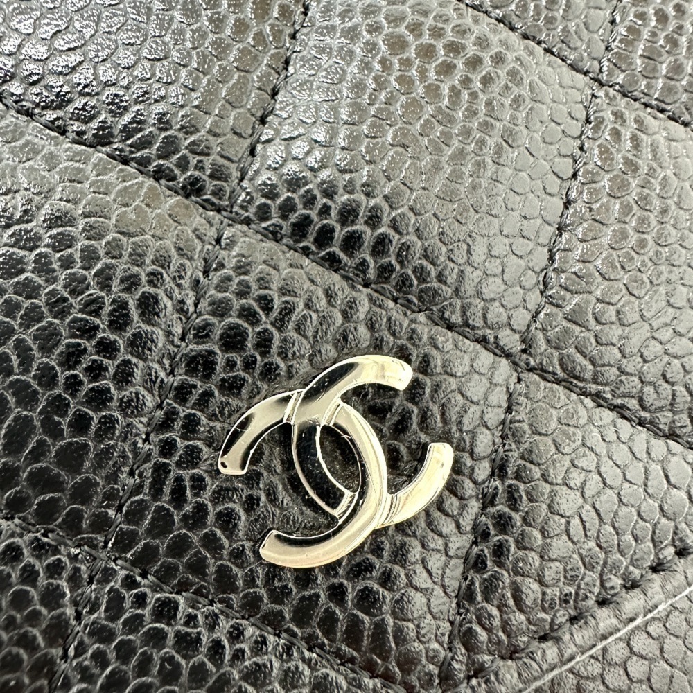 CHANEL Authentic Black Caviar Leather Logo Wallet - Picture 6 of 16